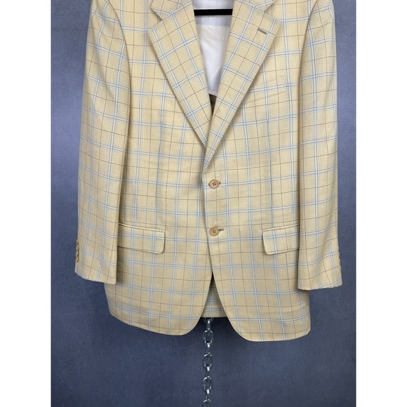 Vintage Lanvin 100% Wool Plaid Oversized Blazer Size 48 - Picture 3 of 15